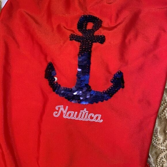 Nautica Performance One Piece Swimsuit with 50+UPF UV (12/14 Large) - Picture 4 of 8